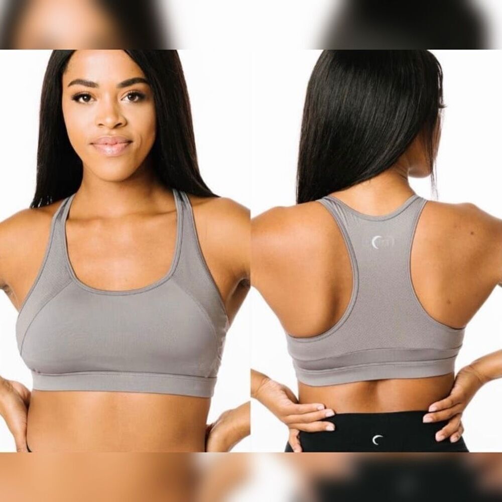 Zyia Active Gray Classic Mesh Sports Bra Small